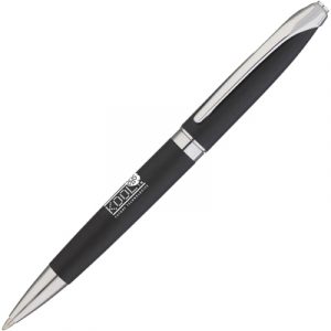 Style, elegance and a weighty feel in this prestigious twist action ball pen with a chrome undercoat for 'mirror' engraving. Can be supplied on its own or as a set with the matching roller pen.