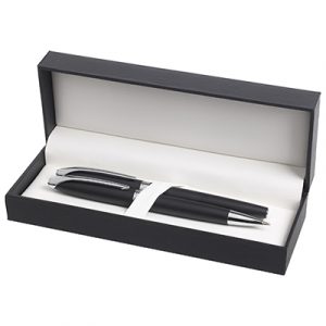 Ballad Chrome ball pen & rollerball packed in the Hi-Line gift box