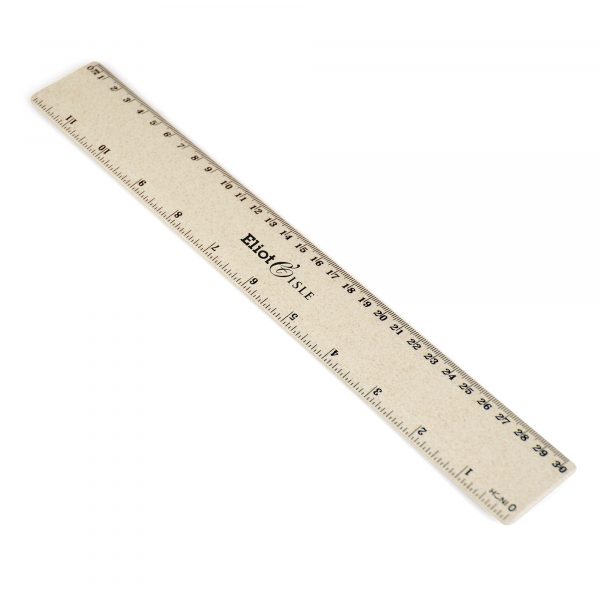 30cm (12im) ruler made from 30% wheat fibres and 70% PP plastic. Available in natural.