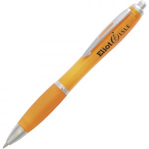 A curvy push action ball pen with a huge choice of barrel colours.