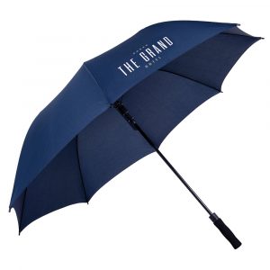 High quality GP-49 auto golf umbrella with windproof fiberglass 14 mm shaft and frame with straight black EVA handle, available with 2 colour options