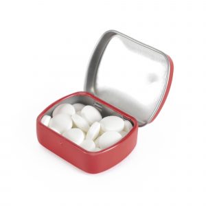 Rectangular shaped container with approx. 30 European mints (approx. 9g).