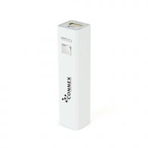 Portable cuboid shaped power bank with 2200mAh, supplied with USB cable and instruction manual. Can recharge most smart phones! Perfect to show off your branding with a full colour logo. Packed in a white box.