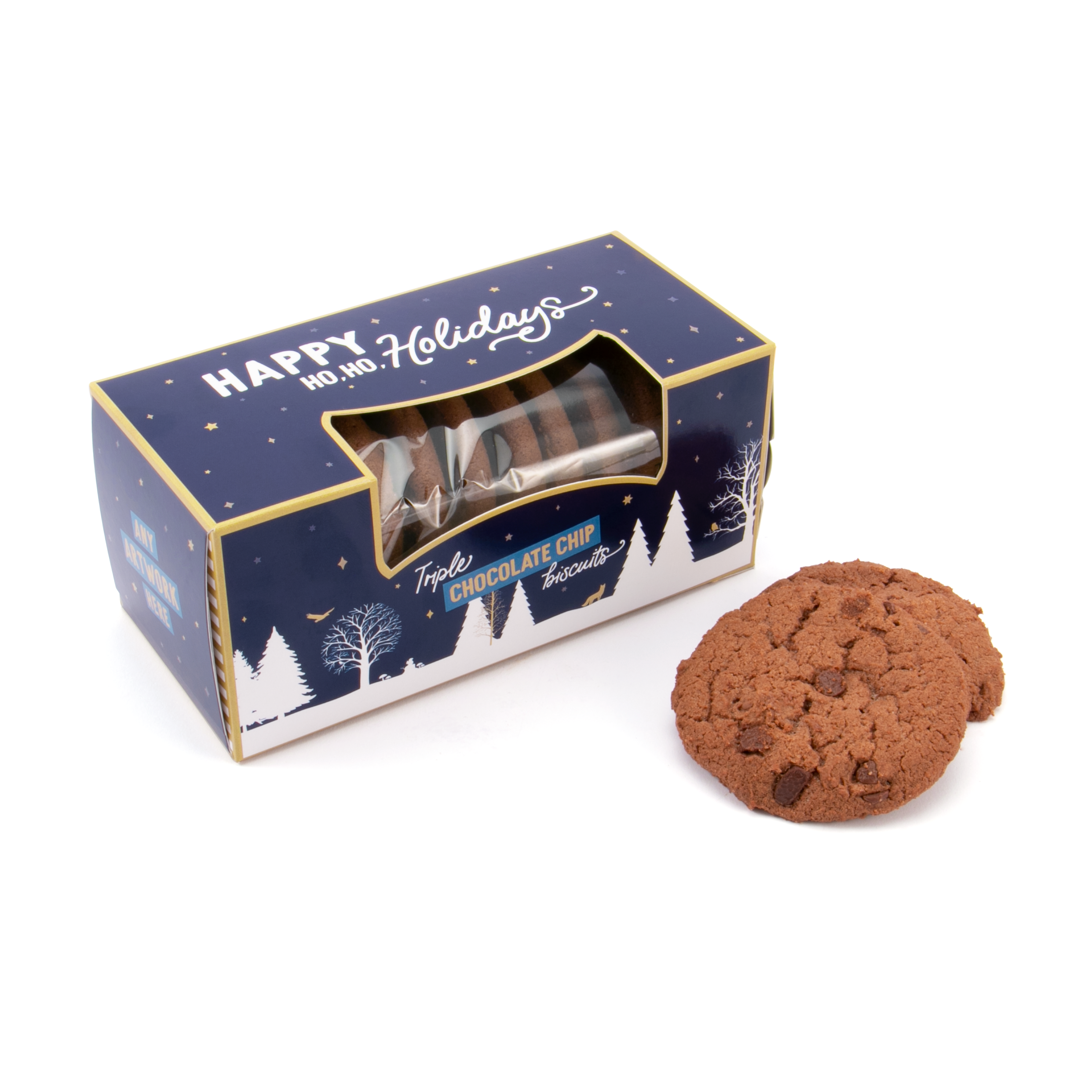 Winter Collection – Eco Biscuit Box - Triple Chocolate Chip Biscuits