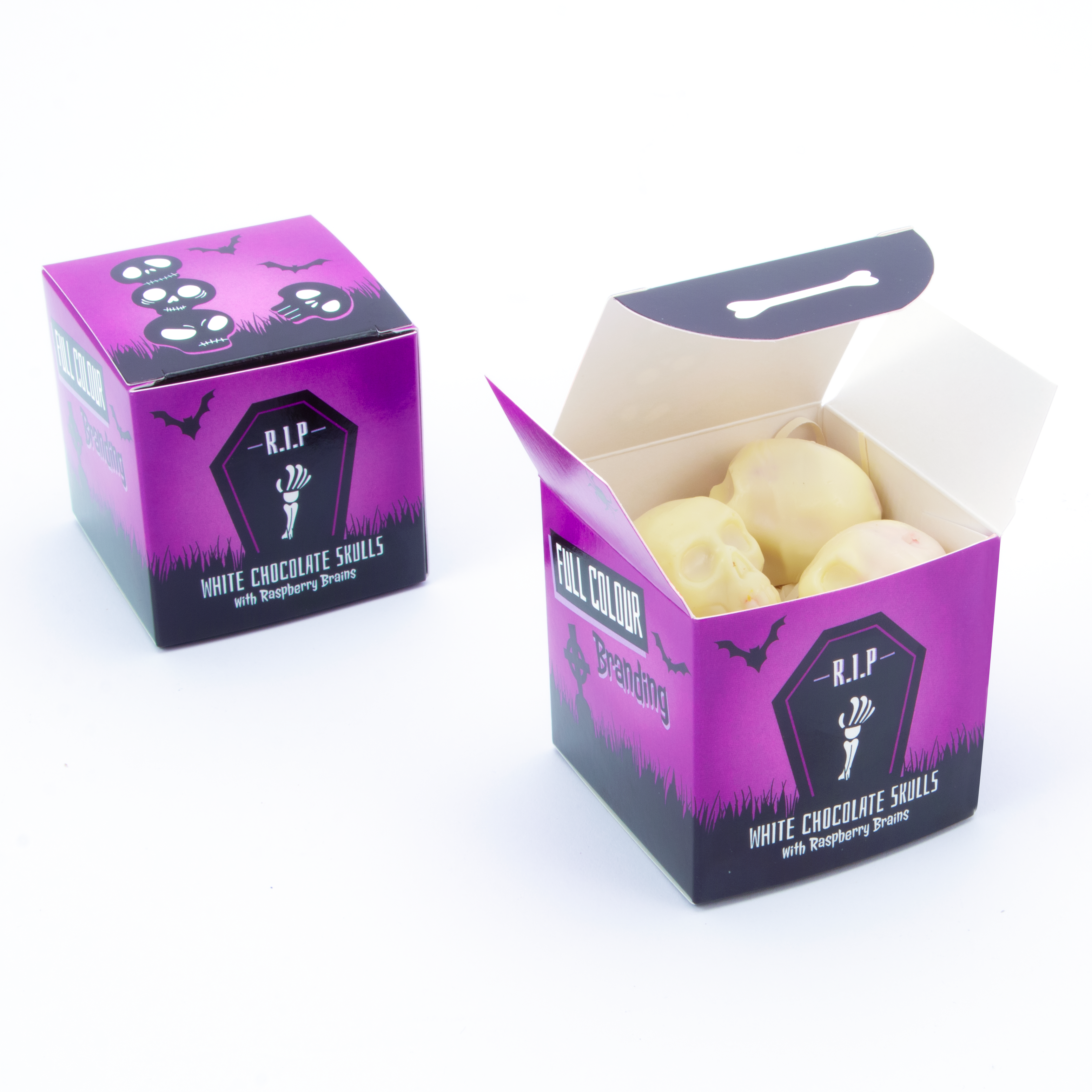 Halloween – Eco Cube - White Chocolate Skulls - x4