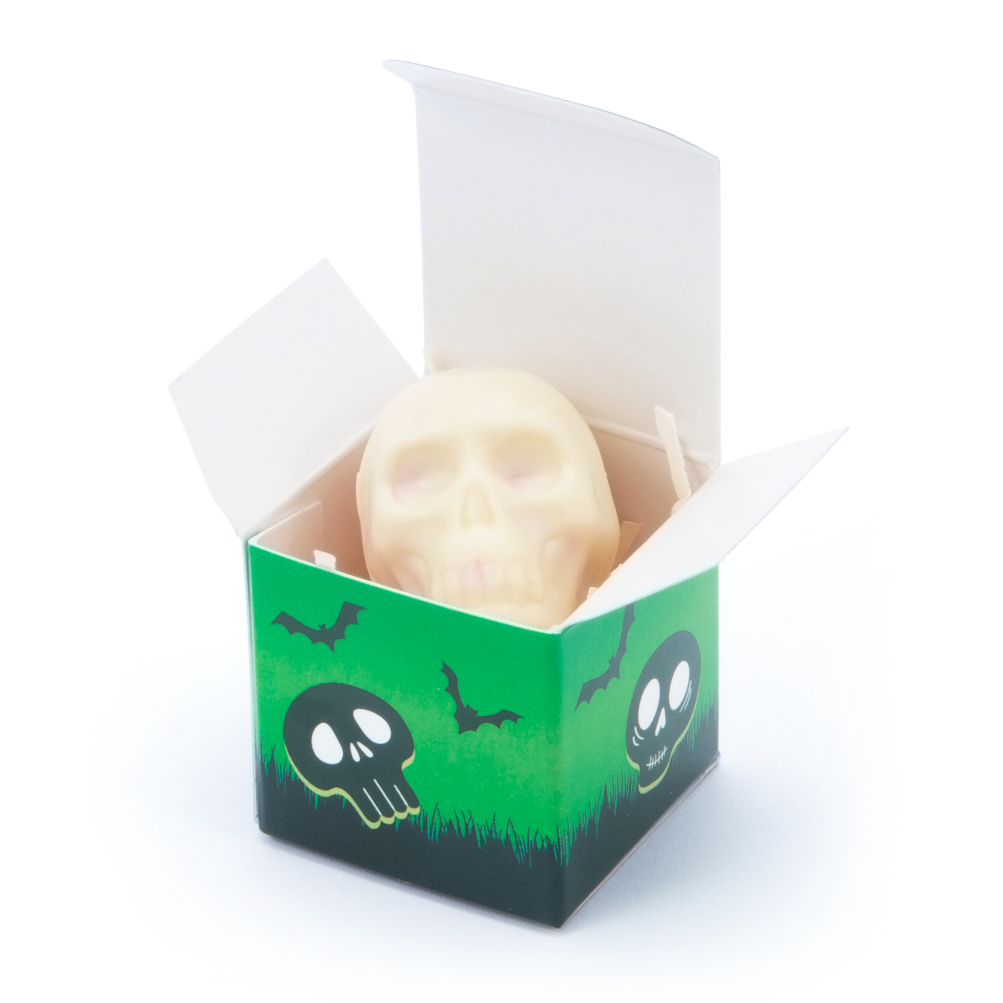 Halloween – Eco Mini Cube Box - White Chocolate Skulls - x1