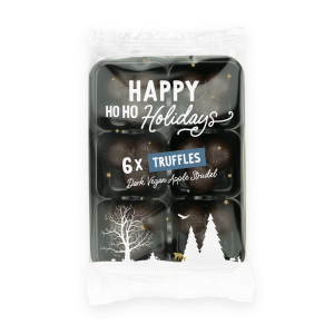 Winter Collection – Flow Wrapped Tray - Dark Vegan Apple Strudel - x6 - Chocolate Truffles