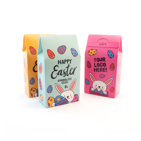 Easter – Eco Carton - Hollow Chocolate Eggs - x8