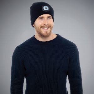 From the ‘Stormridge’ brand, this customisable beanie hat is warm and comfortable with a practical built-in rechargeable LED light with 3 light intensity levels. Made from 100% acrylic knit, it features a removable LED front light for superior visibility in low light conditions, ideal for all sorts of outdoor activities, team building events etc. For extra convenience, the LED can be re-charged in a USB port. The retail tag adds to the perceived value and is ideal in a retail environment. The product is CE certified. With a great embroidery area of 50 x 50mm to advertise your logo. Order yours today.