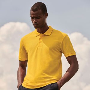 From the Fruit of the Loom brand, this branded polo shirt is made from a 65% polyester, 35% cotton blend and is guaranteed to perform at a 60°C wash. The 65/35 polo shirt is the ideal easy-care garment for use as branded workwear or at a corporate event, in leisure or hospitality, at a conference or exhibition, the options are endless for this go-to polo. A great option for formal and informal occasions with a smart casual, yet professional, presentation for all environments. Styled to a classic fit, it features a 3-button placket with self-coloured buttons. The fabric weight is a sturdy 180gsm (white 170gsm) and there’s 20 colours to choose from. The composition of the fabric makes it ideal to embroider a company logo or message, including individual names to add that personal touch (price on application). Embroidery is available in up to 4 positions. The standard embroidery area is to the left breast within the area 90 x 50mm (larger embroidery areas are available at an additional cost). Order your branded polo shirts today.