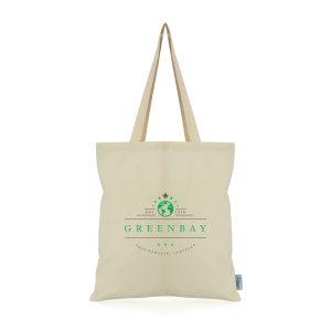 5oz 50% recycled cotton shopper with handy long handles and a super branding area. GRS certified.