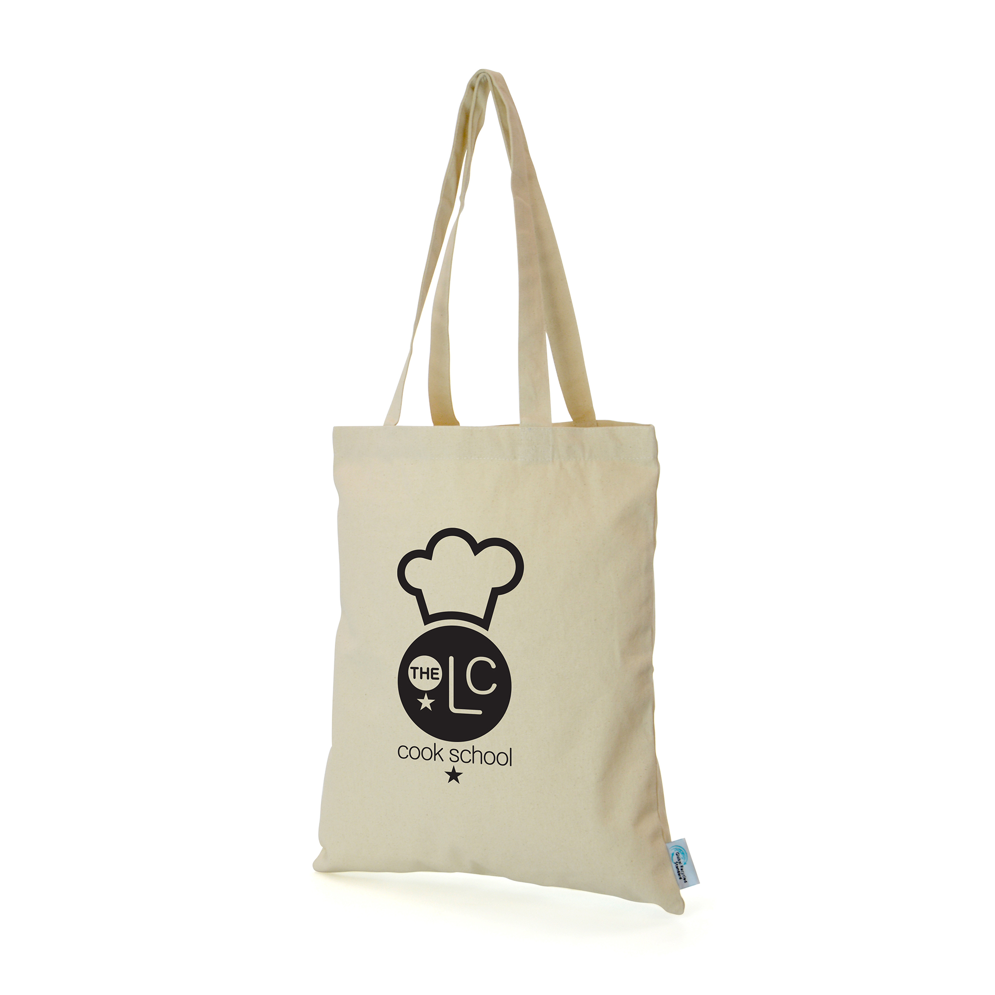 50% recycled cotton 7oz shopper with long handles and a large print area for your logo.