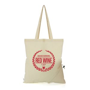 100% GOTS certified organic 4oz cotton foldable shopper with long handles and large branding area.