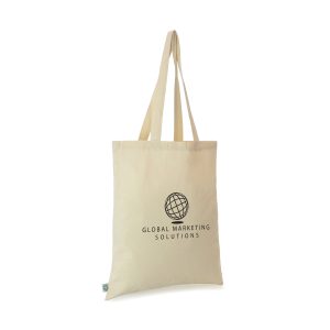 100% organic 5oz shopper with long handles and large branding area. GOTS certified.