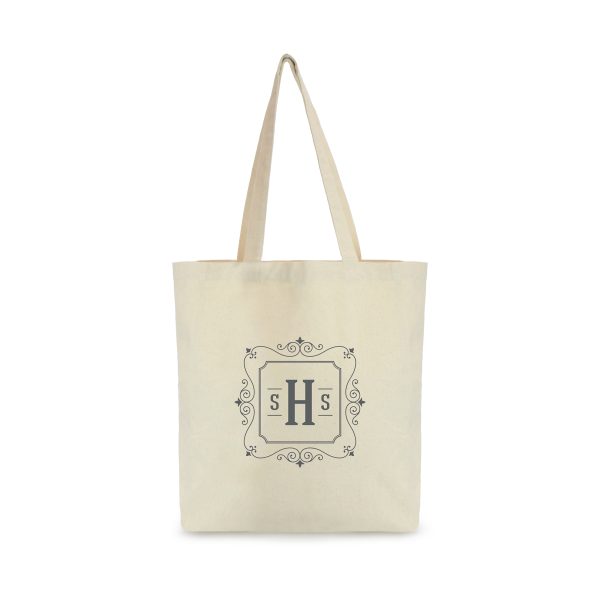 10oz certified organic cotton shopper with long handles, gusset and large branding area.