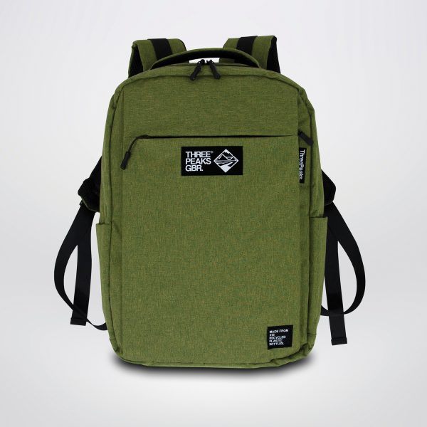 Three Peaks® branded backpack made from recycled 600D RPET. Soft yet durable and eco-friendly making it an ideal giveaway at events and trade shows, or for gifting to staff and clients. With 4 inner compartments including padded laptop sleeve, 2 drinks pockets and easy access front pockets. Perfect for your next adventure, or even just your daily commute.