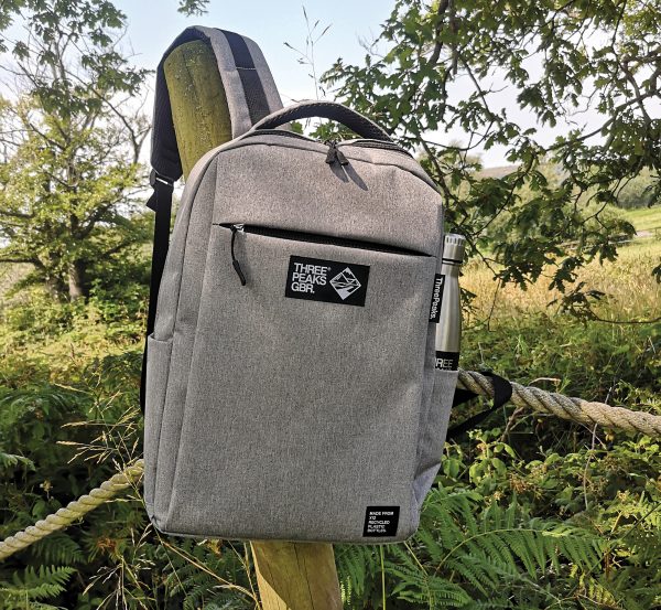 Three Peaks® branded backpack made from recycled 600D RPET. Soft yet durable and eco-friendly making it an ideal giveaway at events and trade shows, or for gifting to staff and clients. With 4 inner compartments including padded laptop sleeve, 2 drinks pockets and easy access front pockets. Perfect for your next adventure, or even just your daily commute.