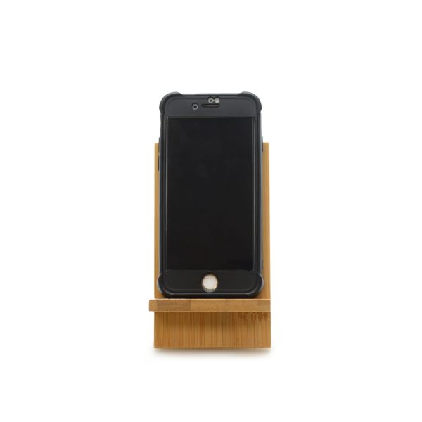 100% bamboo, this phone stand comes in 2 pieces which easily slot together to make this must-have desk accessory. There is a handy cut out in the design for a charging wire. Colour can vary due to it being a natural product.