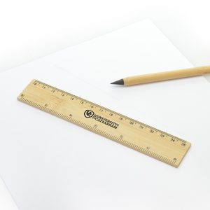 15cm (6in) bamboo ruler with centimetre and inch marking. Colour can vary due to it being a natural product.