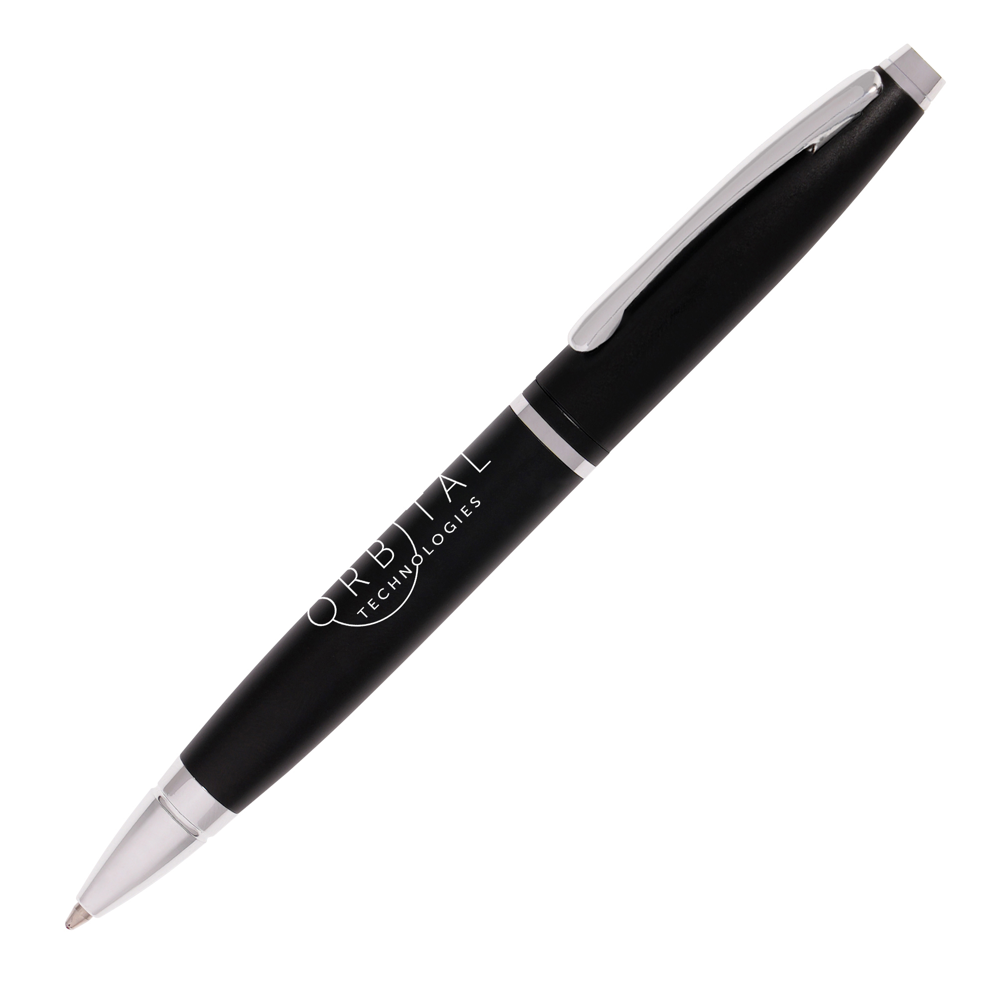 A contemporary metal twist action ball pen with a satin smooth finish available in three sumptuous colours: black, silver and gunmetal.