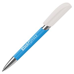 Push action ball pen with metal nose cone. Barrel made up of 2 parts that can be mixed to your desired combination. Made in Germany with climate-neutral production. Blue or black ink. Available in 14 colours.