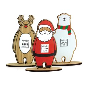 5mm thick moso bamboo, self-assemble Xmas characters. Eco packaging. Choose from; Gonk, Reindeer, Snowman & Father Christmas designs.