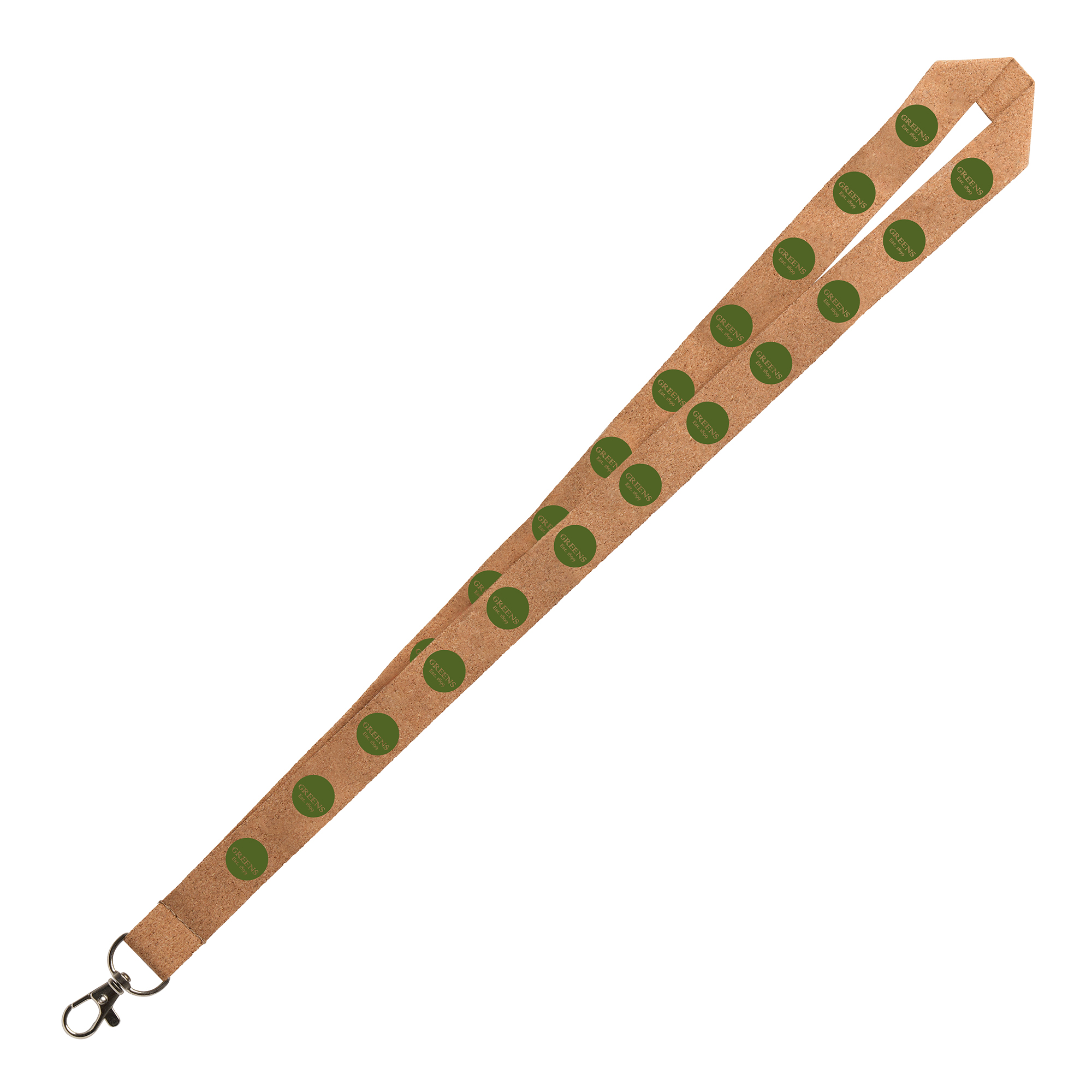 An eco-conscious lanyard made from cork with trigger clip for attaching ID cards, keys are more. 1 safety break. Pantone® matched to your requirements.