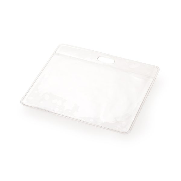 Plain stock clear PVC pass holder ideal for conferences, travel companies and offices. Holds a card up to 94 x 130mm. Lanyard not included.