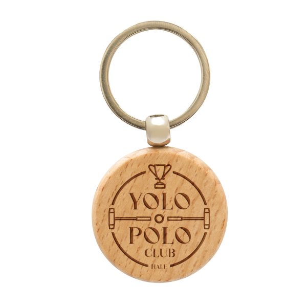 Wooden keyring with modern split ring attachment in a modern silver finish. Choose from circular or rectangular shapes.