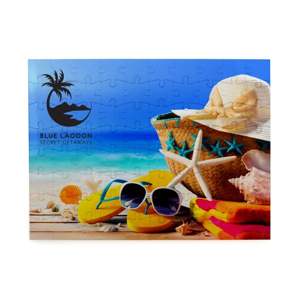 A5-sized magnetic 80 piece jigsaw with your full colour, edge-to-edge design to 1 side. A fun and memorable way for customers to interact with your message.