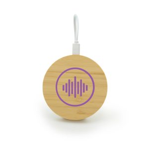 Circular bamboo 5w wireless charger with TYPE-C input port. Supplied with a 30cm USB to TYPE-C charging cable. Will charge most QI enabled devices.
