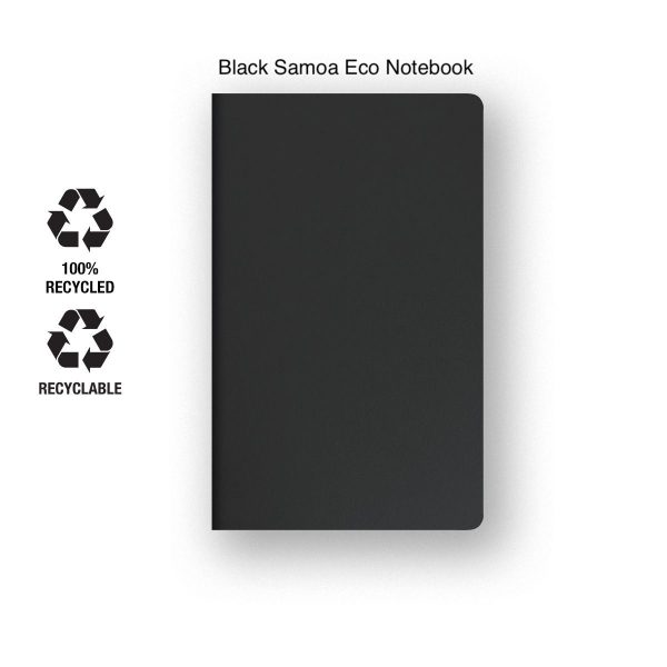 Castelli Samoa medium recycled notebook with ruled paper in black.