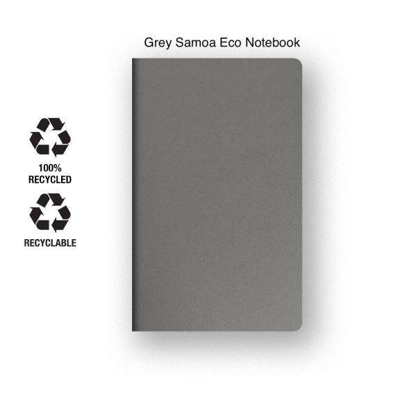 Castelli Samoa medium recycled notebook with ruled paper in grey.