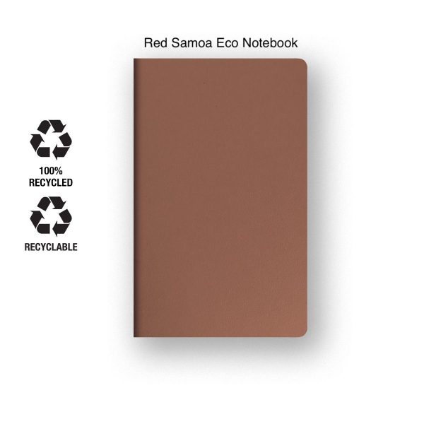 Castelli Samoa medium recycled notebook with ruled paper in red.