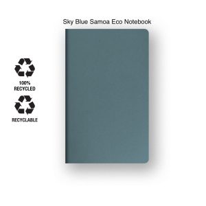 Castelli Samoa medium recycled notebook with ruled paper in sky blue.