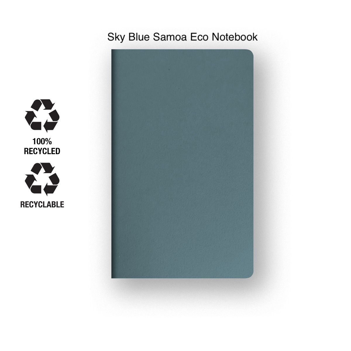 Castelli Samoa medium recycled notebook with ruled paper in sky blue.