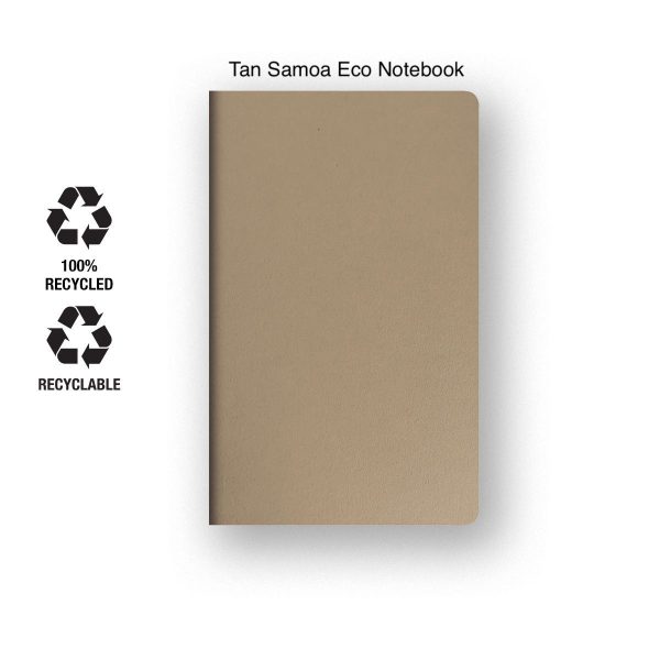 Castelli Samoa medium recycled notebook with ruled paper in tan.