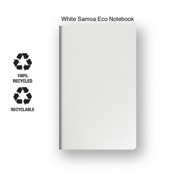 Castelli Samoa medium recycled notebook with ruled paper in white.