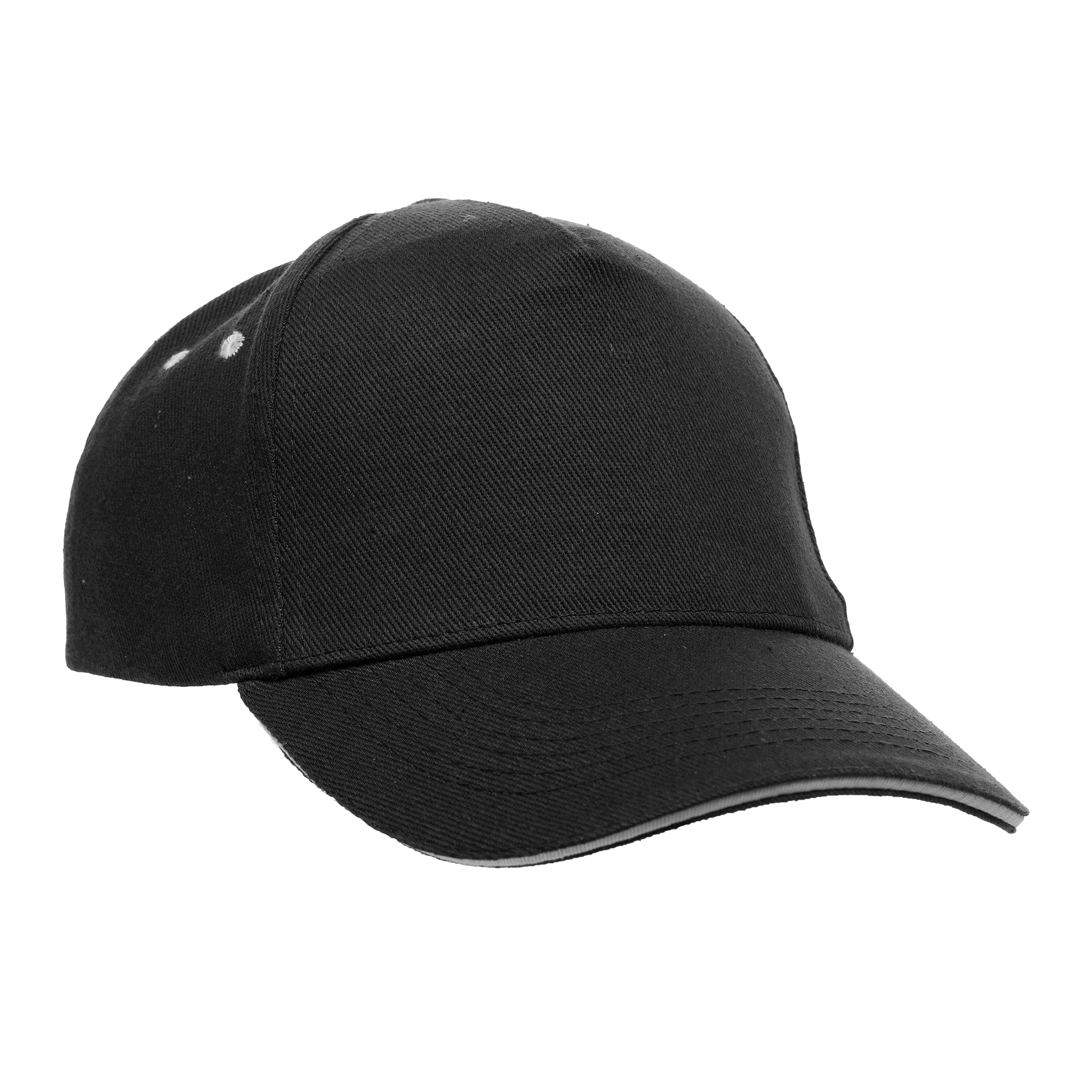Made with 100% cotton this 5-panel cap includes a white sandwich peak design, white stitched eyelet detail, with a Rip-Strip™ size adjuster to ensure a comfortable and secure fit for everyone. With a variety of colours to choose from, customise this one size adults cap to perfectly match your brands identity. Available in a variety of colours