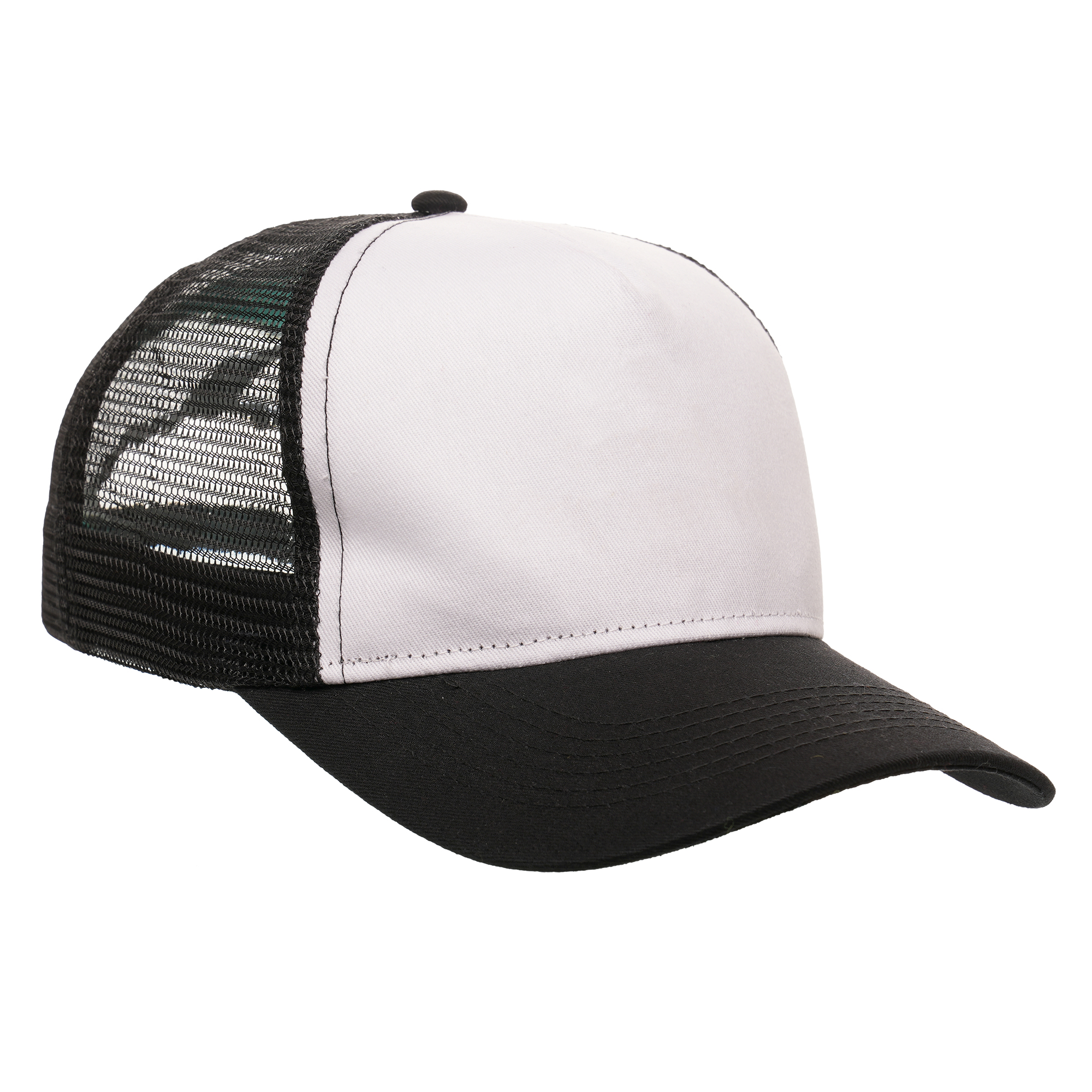 his 5-panel adult’s cap has a coloured pre-curved peak with a colour matched mesh back and a large white front panel, the perfect blank canvas to showcase your brand. The stylish snapback size adjuster ensures a secure and customisable fit for all. Crafted from a cotton and polyester blend, this cap is comfortable to wear, durable to withstand everyday use and offers a quirky alternative to a regular cap. Available inselect colours.