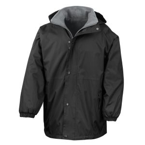 This ultimate all-rounder jacket is waterproof and windproof with non-piling polyester fleece, adjustable hood, stitched seams and reversible zip. This 2in1 jacket features four zip closing pockets, a reversible heavy-duty full front zip, double-stitched taped seams, reflective hang loop, stud closing storm flap, concealed hood and elasticized cuffs. Available in a variety of colours.