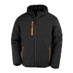 Made from 100% recycled polyester, this heavy padded fleece-lined jacket is warm, showerproof, windproof and breathable. Using the equivalent of 27 1 litre bottles that are recycled to create padding, fleece and polyester to this sustainable jacket. Featuring front middle zipper with chin guard, three contrast colour zip pockets with black zip pulls and soft bound cuffs. This jacket is super-soft and cosy, the perfect eco-friendly promotional item for the winter season. End of life recyclable.