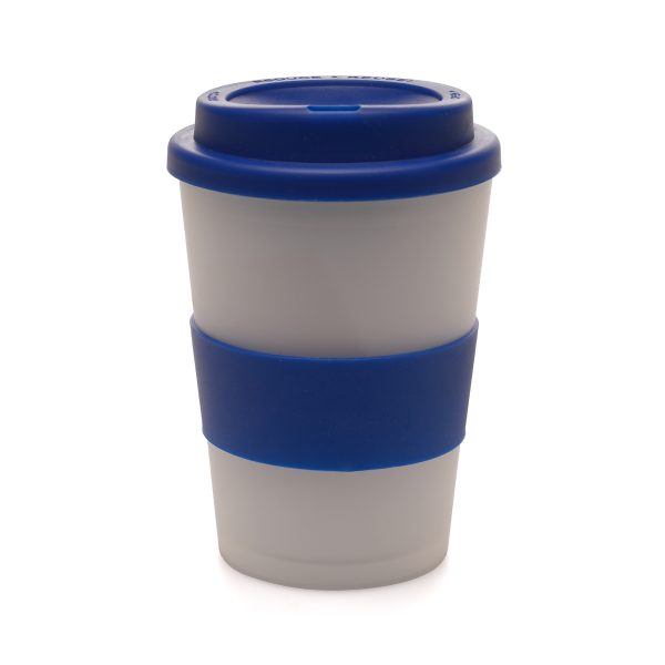 Soft touch silicone plastic grip specifically designed for the MG2017 and MG3017 Haddon take out mugs, providing extra grip and heat protection when holding.