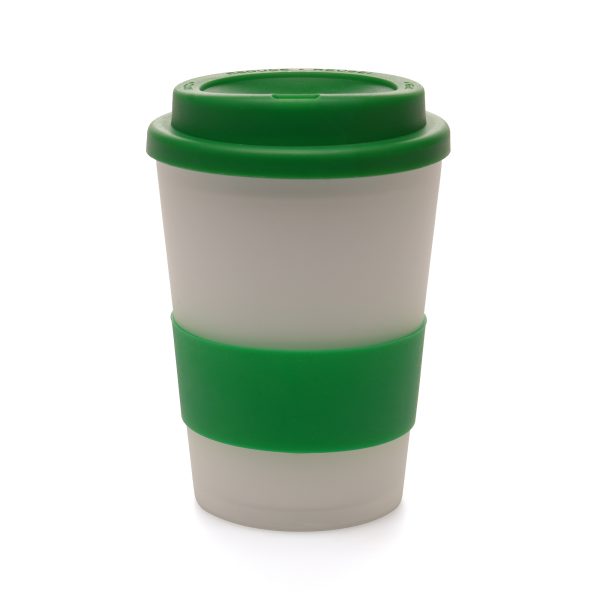 Soft touch silicone plastic grip specifically designed for the MG2017 and MG3017 Haddon take out mugs, providing extra grip and heat protection when holding.