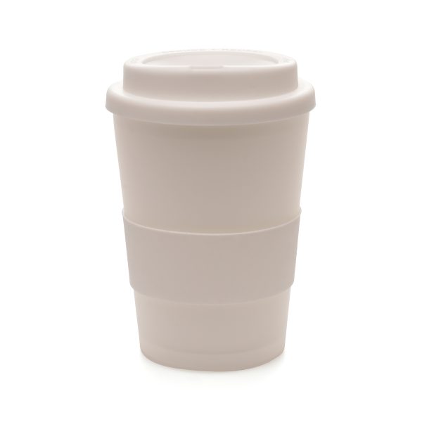 Soft touch silicone plastic grip specifically designed for the MG2017 and MG3017 Haddon take out mugs, providing extra grip and heat protection when holding.