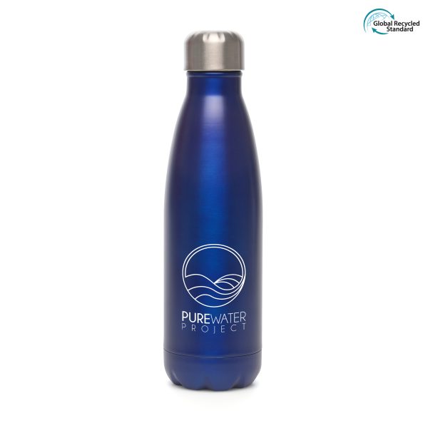 500ml RCS certified stainless steel drinks bottle with screw top lid featuring GRS certified PP. Double walled insulation to keep hot or cold beverages at the perfect temperature. BPA & PVC free.