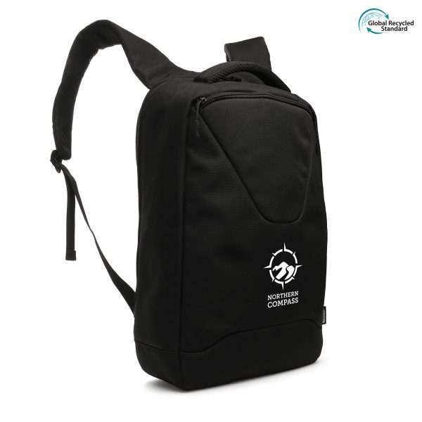 With a capacity of 13L this anti-theft backpack boasts a large main compartment for documents and clothes, a padded laptop compartment with hook and loop closure, padded pocket for tablet, a luggage strap attachment and zipper pocket to the back and top.