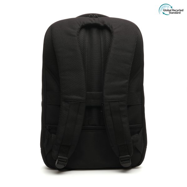 With a capacity of 13L this anti-theft backpack boasts a large main compartment for documents and clothes, a padded laptop compartment with hook and loop closure, padded pocket for tablet, a luggage strap attachment and zipper pocket to the back and top.