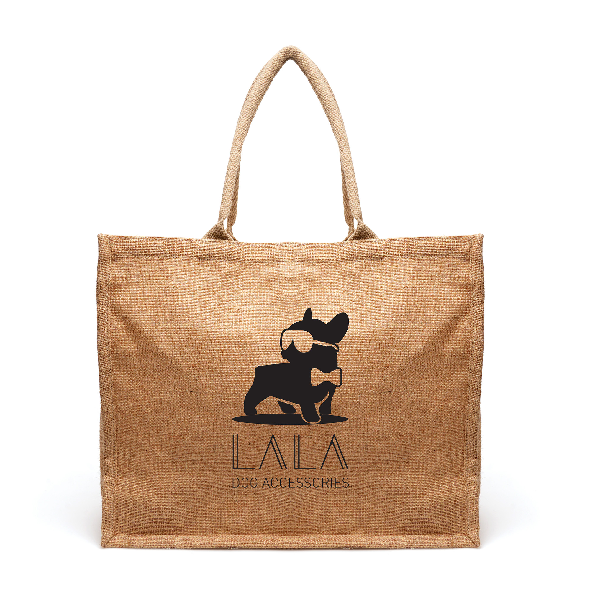 Natural jute eco-friendly shopper with padded cotton webbed handles, cotton lining and gusset.