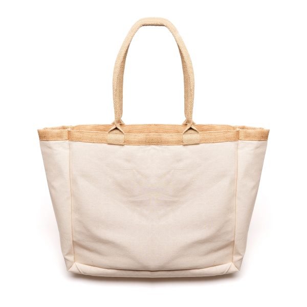 Natural jute eco-friendly shopper with padded cotton webbed handles, cotton lining and gusset.